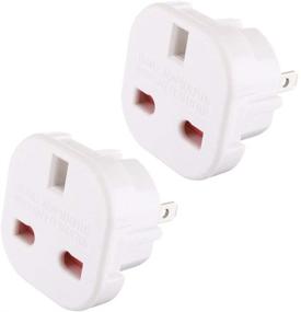 img 4 attached to 🔌 2-Pack USA Visitor Adapter Plug - Converts TYPE G Plugs: UK, Singapore, Malaysia, UAE, Ireland, Malta, Hong Kong, Dominica, Qatar, Saudi, Cambodia, Oman, Gambia, Nigeria, USb, Cyprus, etc - MG LTD