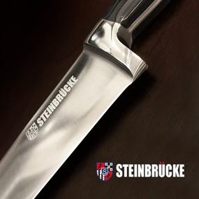 img 3 attached to 🔪 STEINBRÜCKE 8 Inch Pro Kitchen Knife - German Stainless Steel Forged Chef Knife for Home Kitchen & Restaurant Use