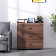 🗄️ vonanda drawer dresser: mobile chest of drawers with 3 storage boxes and 4 movable wheels логотип