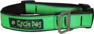 🐶 reflective green max medium recycled dog collar with bottle opener – by cycle dog logo