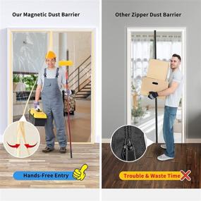 img 2 attached to Dust Barrier Kit - Magnetic, Self-Closing Plastic Sheeting for Containing Construction Dust in Doorways - Ideal for Bathroom, Kitchen, Hallway Remodels - Fits Standard Doorways (4'W x 7.5'H)