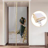 dust barrier kit - magnetic, self-closing plastic sheeting for containing construction dust in doorways - ideal for bathroom, kitchen, hallway remodels - fits standard doorways (4'w x 7.5'h) логотип