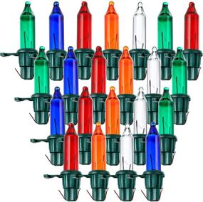 img 4 attached to 🎄 60 Piece Wire Christmas Light Set Xmas Decorations (Green and Multi Color) - Multi Replacement Bulbs