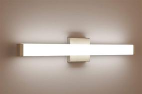 img 4 attached to 💡 24 Inch YHTlaeh Square LED Bathroom Vanity Light Brushed Nickel, 14W 4000K Natural White Light, Wall Bar Lighting Fixtures Over Mirror