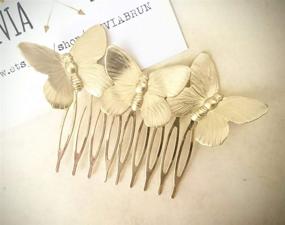 img 3 attached to 🦋 Exquisite CanB Butterfly Hair Comb: Elegant Gold Vintage Hair Clip and Wedding Headpiece Jewelry for Brides