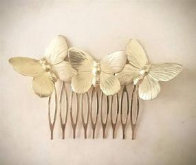 img 1 attached to 🦋 Exquisite CanB Butterfly Hair Comb: Elegant Gold Vintage Hair Clip and Wedding Headpiece Jewelry for Brides