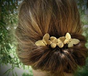 img 4 attached to 🦋 Exquisite CanB Butterfly Hair Comb: Elegant Gold Vintage Hair Clip and Wedding Headpiece Jewelry for Brides