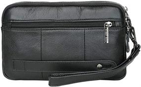 img 1 attached to 👜 Hebetag Men's Leather Clutch Purse Wallet: Stylish Organizer Holder and Wrist Bag