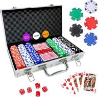 kaupun poker chip set - 200/300pcs clay casino poker chips with case, 11.5 grams for texas holdem blackjack gambling логотип