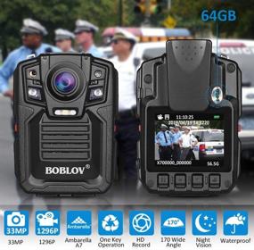 img 3 attached to 📷 BOBLOV 1296P камера для ношения при себе с аудио 64 ГБ: Идеально подходит для правоохранительных органов, охранников | Водонепроницаемая, ночное видение, широкий угол