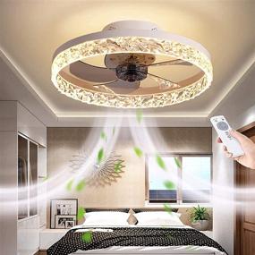 img 4 attached to Bladeless Ceiling Fan Light with Remote Control, Dimmable 3 Color 3 Speeds Timing, Modern Indoor Flush Mount Low Profile Fan for Kids Room Bedroom Living Room