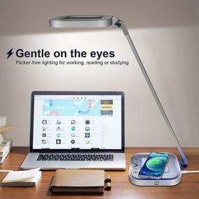 img 3 attached to 💡 Enhance Your Workspace with the LED Desk Lamp: Wireless Charger, Eye-Caring & RGB Night Light