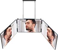 💇 revolutionary 3 way mirror for hair cutting - new 360° self haircut mirror with lights and adjustable height hooks - perfect for men's hairstyling, shaving, and trimming - rechargeable and user-friendly logo