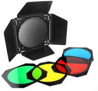 🔦 барндор godox bd-04 с решеткой и цветными гелевыми фильтрами для стандартного рефлектора 7 дюймов: повышайте контроль освещения! логотип