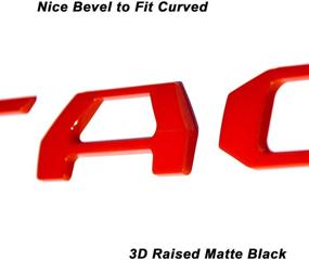 img 1 attached to 🌮 Усили свой стиль и безопасность Taco с помощью букв на задней двери Okrex Tacoma - наклейки на эмблему заднего номера с рельефным 3D-эффектом в красном цвете: совместимы с Tacoma 2016-2021.