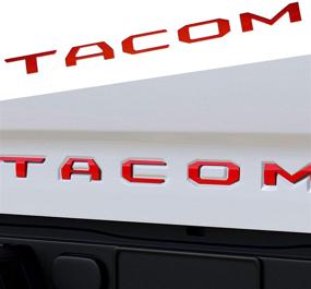 img 4 attached to 🌮 Усили свой стиль и безопасность Taco с помощью букв на задней двери Okrex Tacoma - наклейки на эмблему заднего номера с рельефным 3D-эффектом в красном цвете: совместимы с Tacoma 2016-2021.