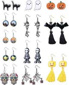 img 4 attached to LOYALLOOK Halloween Earrings Lantern Patterned