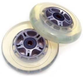 img 2 attached to 🛴 Enhance Your Scooter's Performance with 2 Clear Replacement Wheels - ABEC7 Bearings, 100mm