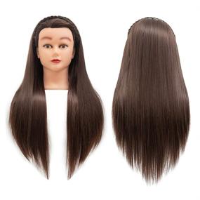 img 4 attached to Cosmetology Mannequin 26 28Inches Training Synthetic Hair Care