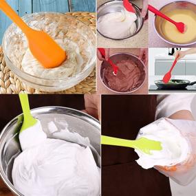 img 3 attached to Premium 11 Inch Silicone Spatulas Set - Heat Resistant, Non-Stick 🥄 & Seamless One-Piece Design - 4 Piece Baking Mixing Tool with Flexible Scrapers