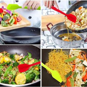 img 1 attached to Premium 11 Inch Silicone Spatulas Set - Heat Resistant, Non-Stick 🥄 & Seamless One-Piece Design - 4 Piece Baking Mixing Tool with Flexible Scrapers