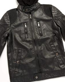 img 3 attached to High-Quality Republic Leather Jacket with Zipper Pockets – Stylish Boys' Clothing in Jackets & Coats
