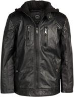 high-quality republic leather jacket with zipper pockets – stylish boys' clothing in jackets & coats logo