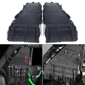 img 4 attached to 🛺 Multipurpose Roll Bar Storage Bag Cage - Organizers & Cargo Kit for 2007~2019 Wrangler JK Rubicon 4-Door (Pack of 2)