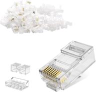 efficient cablecreation 100 pack: three piece transparent connectors for seamless connections logo