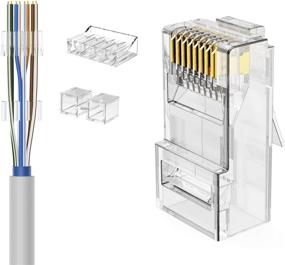 img 3 attached to Efficient CableCreation 100 Pack: Three Piece Transparent Connectors for Seamless Connections