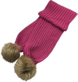 img 1 attached to 🧣 N'Ice Caps Теплая шапка, шарф и перчатки из двухслойного вязаного мехового варианта для больших девочек - комплект аксессуаров.