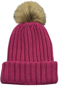 img 2 attached to 🧣 N'Ice Caps Warm 2 Ply Knit Faux Fur Hat, Scarf, and Gloves Set for Big Girls - Accessory Bundle