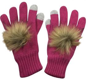 img 3 attached to 🧣 N'Ice Caps Warm 2 Ply Knit Faux Fur Hat, Scarf, and Gloves Set for Big Girls - Accessory Bundle