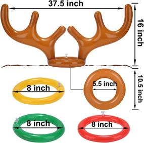 img 2 attached to 🎅 Sofeavo 2 Pack Inflatable Reindeer Antler Ring Toss Game with 2 Antlers and 16 Rings - Perfect for Xmas Party and Christmas Celebration