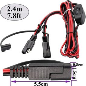 img 3 attached to 🔌 AAOTOKK SAE Extension Cable 16 AWG Wire Harness 12V-24V DC Connector | SAE to SAE Snap-Action Cable with Switch | Quick Connect/Disconnect | Ideal for Motorcycle, Cars, Camping Trailers & Solar Panels | 2.4m/7.8ft Length