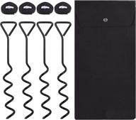 suteck 16 inch heavy duty solid steel trampoline stakes with spiral ground anchor kit - set of stakes with felt bag logo