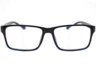 💙 stylish black/blue rectangular reading glasses with blue light protection - visual plus computer, gaming, tv glasses for men and women (1.75 strength) logo