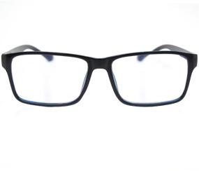 img 4 attached to 💙 Stylish Black/Blue Rectangular Reading Glasses with Blue Light Protection - Visual Plus Computer, Gaming, TV Glasses for Men and Women (1.75 Strength)