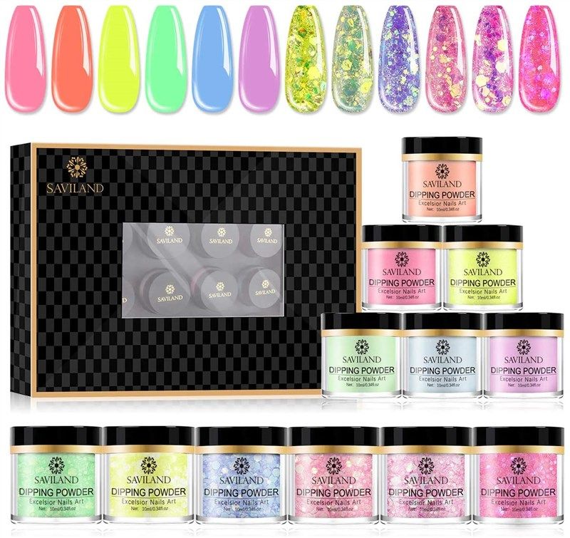 Saviland Acrylic Powder Set - 10 Colors Halloween Acrylic Nail