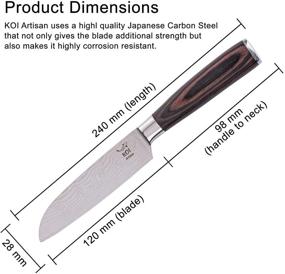 img 3 attached to 🔪 КОИ АРТИЗАН 5-дюймовой сантоку нож для профессиональных поваров - Улучшенная оптимизация для поисковых систем.