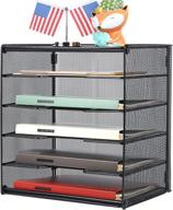 🗄️ veesun paper letter tray organizer: 5 tier mesh desk file sorter & black desktop organizer логотип