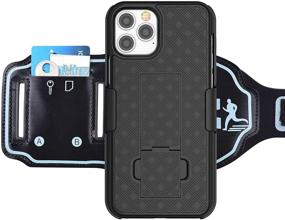 img 1 attached to igooke iPhone 12 Pro Max 6.7 inch Sports Armband, Hybrid Hard Case with Kickstand and Running Armband Combo – Ideal for Sports, Jogging, Exercise, and Fitness