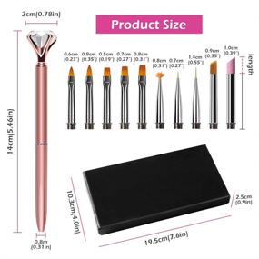 img 1 attached to 💅 Intsun 10Pcs Acrylic Nail Brush Set with 1Pcs Nail Pen Pole - Nails Art Brush Tips Replacement, Nail Polish Brushes Kit for UV Gel, Powder, 3D DIY Painting, Drawing, Gradient Carving