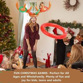 img 2 attached to 🦌 Inflatable Reindeer Antler Hat Toss Game Set - Fun Christmas Party Activity for Kids, Adults, and Families