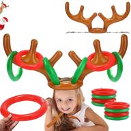 🦌 inflatable reindeer antler hat toss game set - fun christmas party activity for kids, adults, and families logo