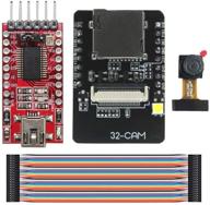 📷 keeyees camera development board with 2mp ov2640 camera module, wifi, bluetooth, 4m psram, dual-core 32-bit cpu, ft232rl ftdi usb to ttl serial converter, and 40-pin jumper wire logo