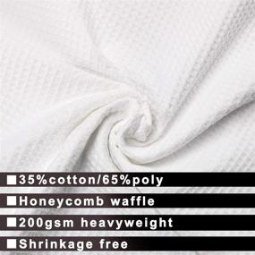 img 3 attached to 🚿 Cotton Waffle Shower Curtain with Snap-in Liner | Mesh Window Top | Honeycomb Waffle Weave | Washable | White | 71x72 Inches