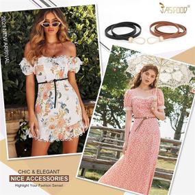 img 1 attached to 👗 JASGOOD Adjustable Leather Belts: Fashionable Women's Dress Accessories