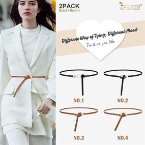 img 2 attached to 👗 JASGOOD Adjustable Leather Belts: Fashionable Women's Dress Accessories