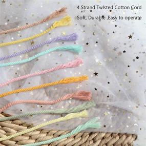 img 3 attached to Macrame Cord 4mm 100m Cotton Rope 1 Pack - Sage Green, Premium Quality Cotton Rope for Vibrant Macrame Hand Knitting, Strong 4 Strands Cotton Macrame Rope 4mm for Handmade Colored Wall Hangings and Weaving Tapestry